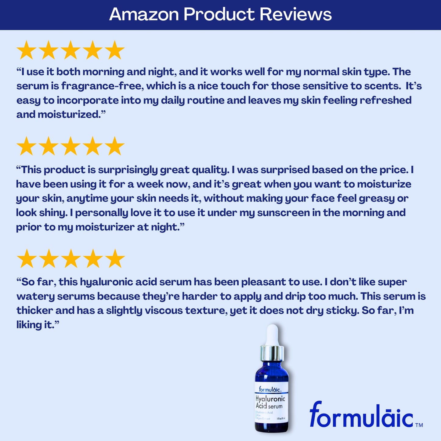 Formulaic Hyaluronic Acid Face Serum, Hydrating and Anti-Aging