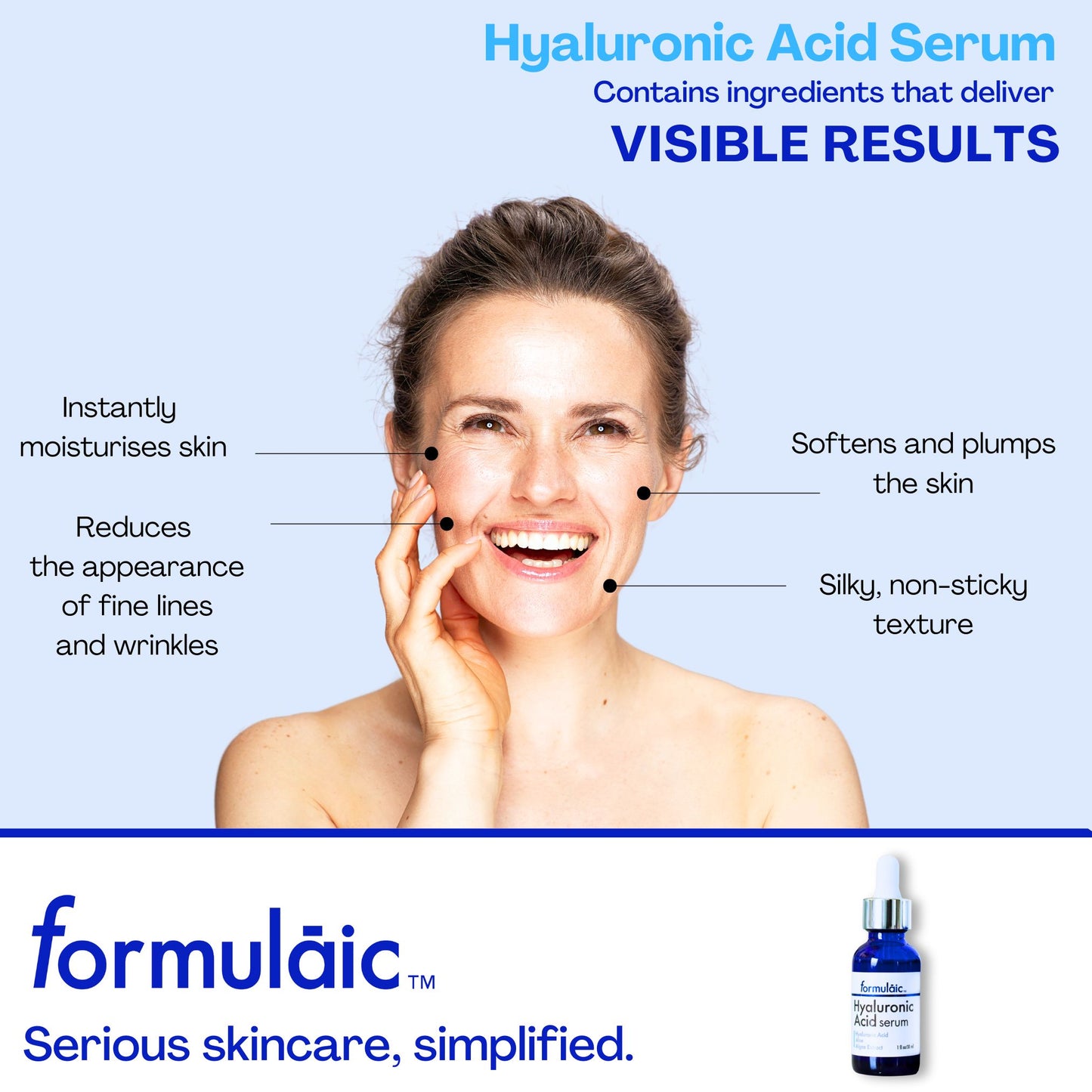 Formulaic Hyaluronic Acid Face Serum, Hydrating and Anti-Aging