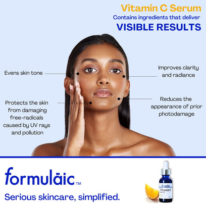 Formulaic Vitamin C Face Serum, with Vitamin E & Ferulic Acid to Brighten Skin